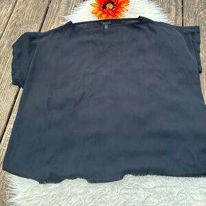 ATM Anthony Thomas Melillo Black Short Sleeve Silk Blouse